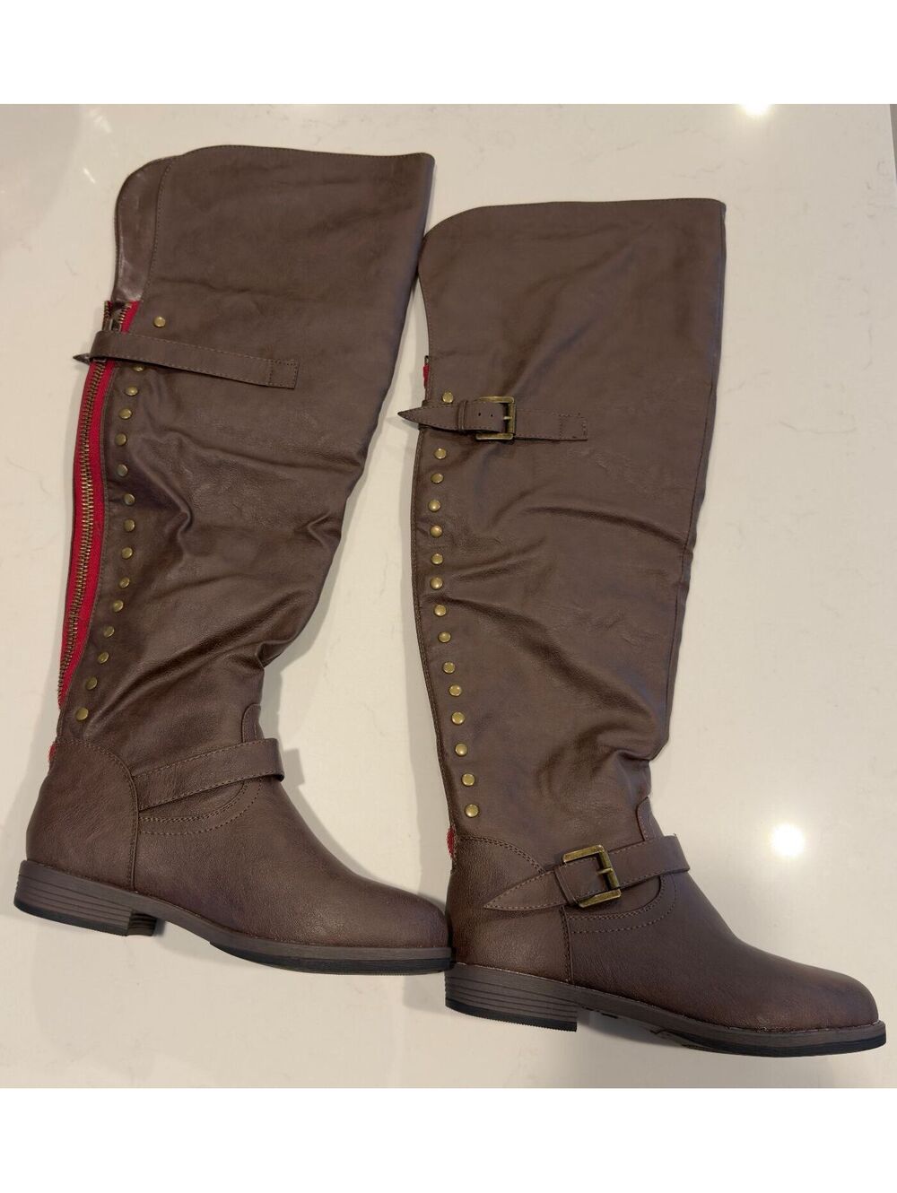 Journee Collection Women's Kane Brown Over The Knee Boots Size 10